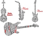 Abstract musical instruments vector